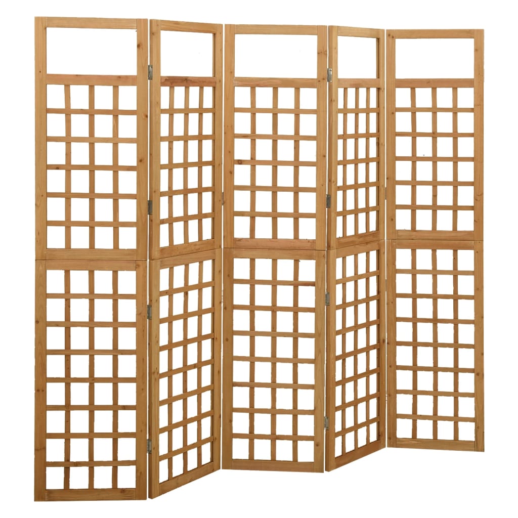 Biombo/Enrejado de 3 paneles madera de abeto gris 121x180 cm