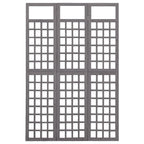 Biombo/Enrejado de 3 paneles madera de abeto gris 121x180 cm