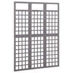 Biombo/Enrejado de 3 paneles madera de abeto gris 121x180 cm