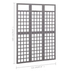 Biombo/Enrejado de 3 paneles madera de abeto gris 121x180 cm