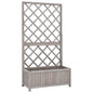 Jardinera enrejada de jardín madera de abeto gris 70x30x135 cm