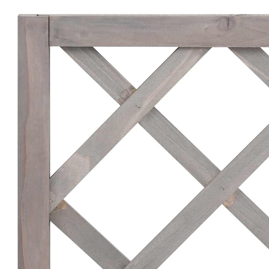 Jardinera enrejada de jardín madera de abeto gris 70x30x135 cm