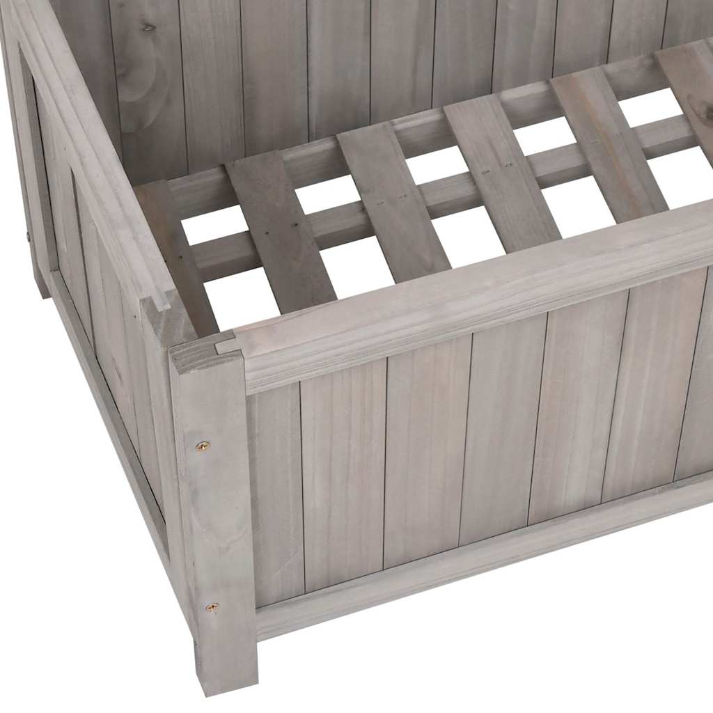 Jardinera enrejada de jardín madera de abeto gris 70x30x135 cm