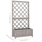 Jardinera enrejada de jardín madera de abeto gris 70x30x135 cm