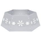 Falda del árbol de Navidad plateada y blanca Ø68x25 cm
