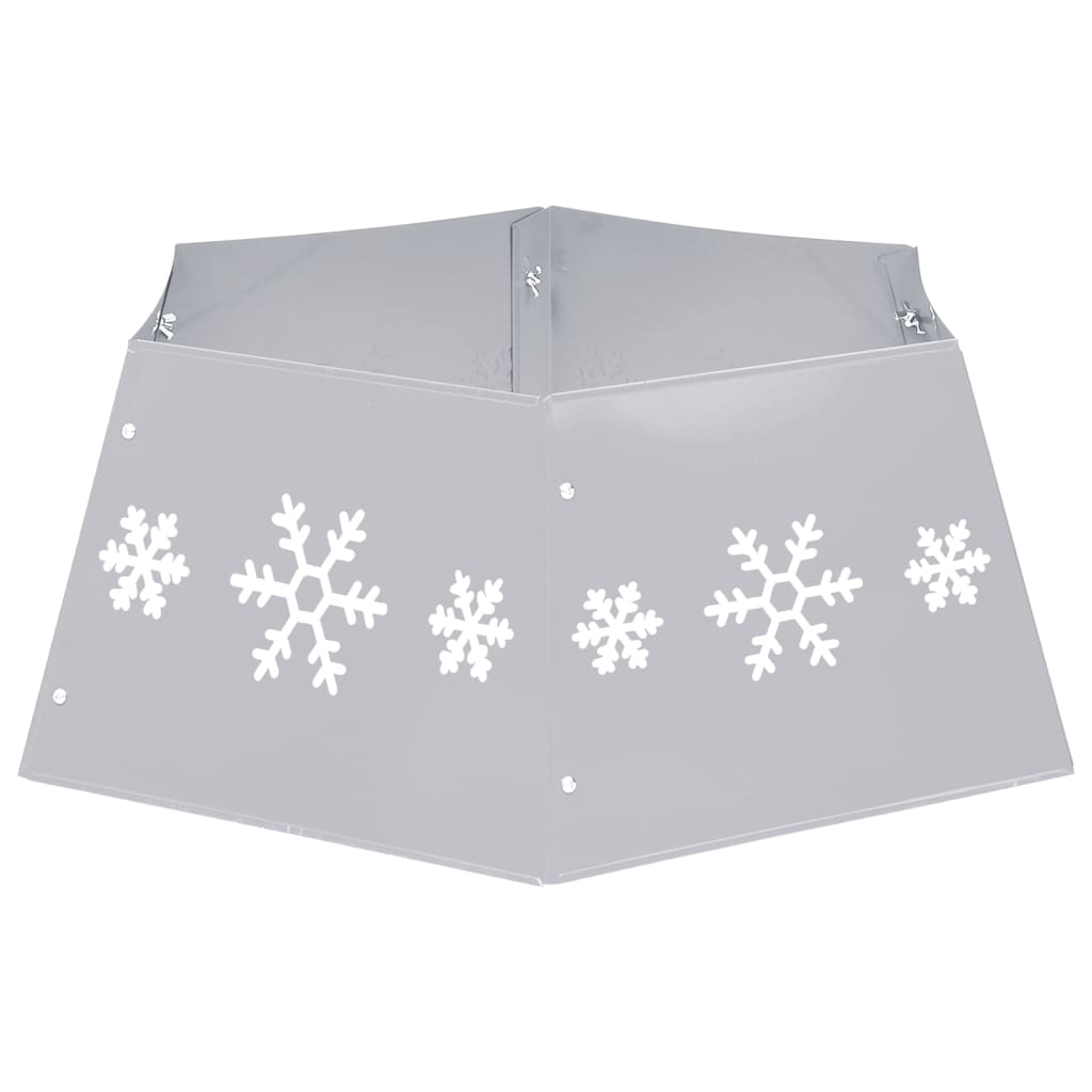 Falda del árbol de Navidad plateada y blanca Ø68x25 cm