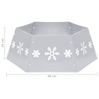 Falda del árbol de Navidad plateada y blanca Ø68x25 cm