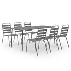 Juego de comedor de jardín 7 piezas acero gris oscuro