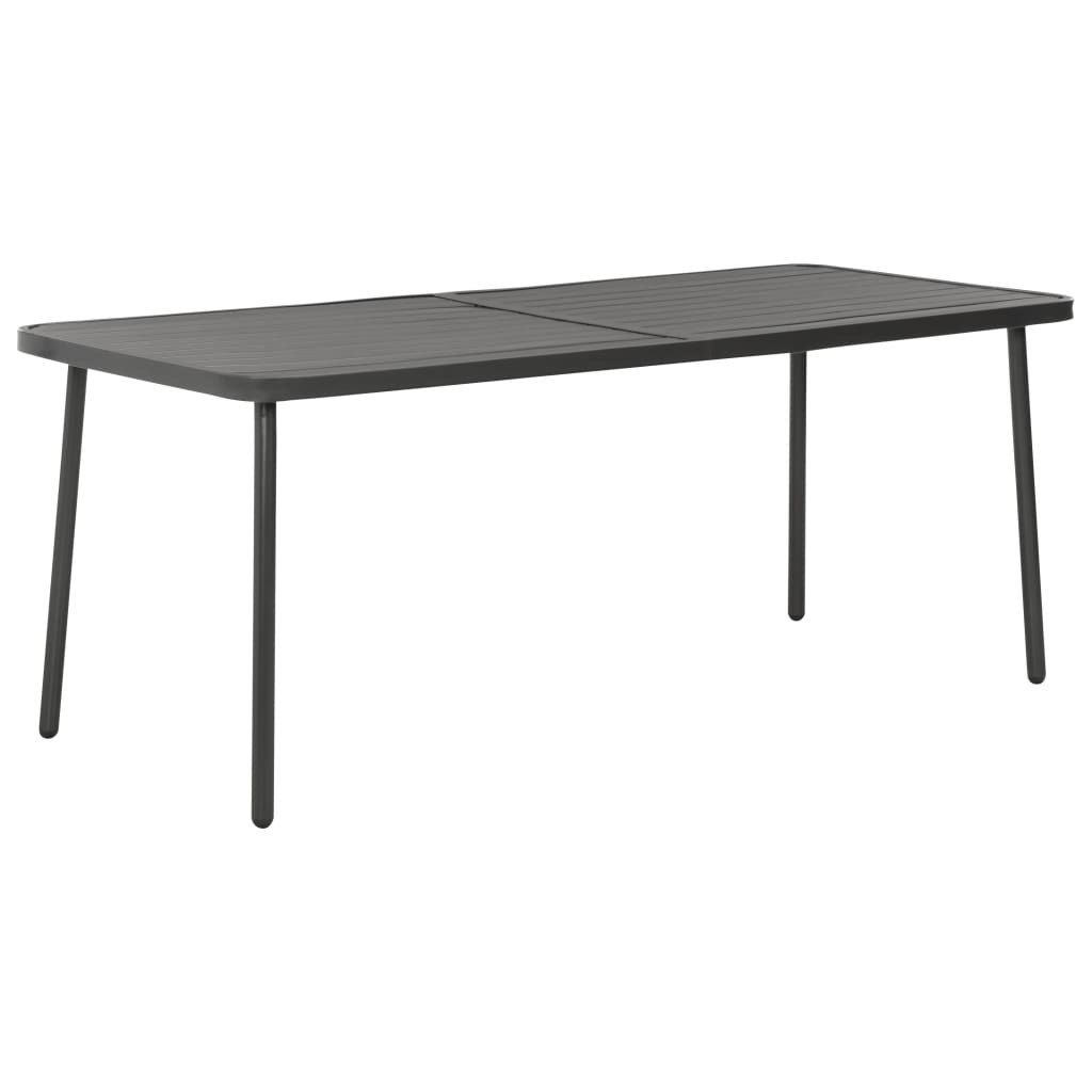 Juego de comedor de jardín 7 piezas acero gris oscuro
