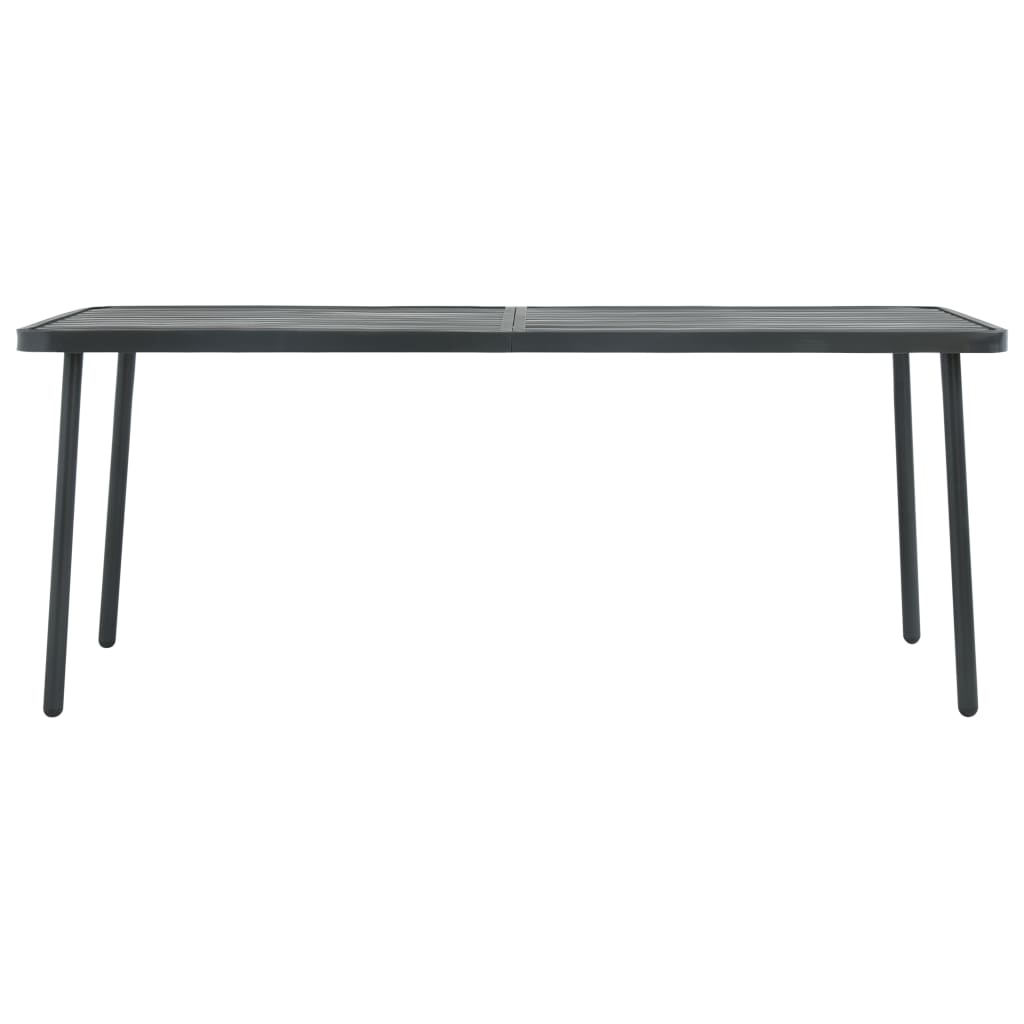 Juego de comedor de jardín 7 piezas acero gris oscuro