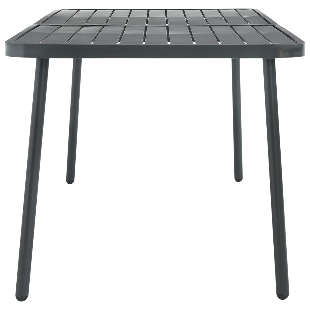 Juego de comedor de jardín 7 piezas acero gris oscuro