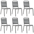 Juego de comedor de jardín 7 piezas acero gris oscuro