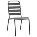 Juego de comedor de jardín 7 piezas acero gris oscuro