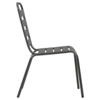 Juego de comedor de jardín 7 piezas acero gris oscuro