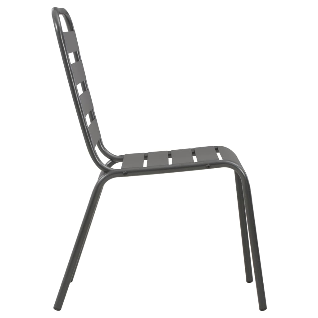 Juego de comedor de jardín 7 piezas acero gris oscuro