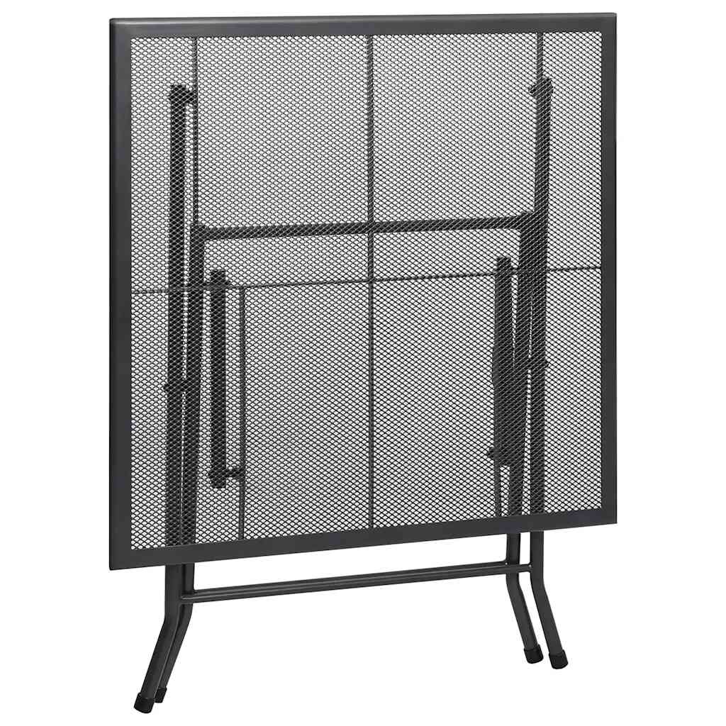 Juego de muebles de comedor de jardín 5 piezas acero antracita