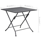 Juego de muebles de comedor de jardín 5 piezas acero antracita