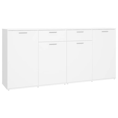 Aparador de madeira de engenharia preto 160x36x75 cm