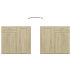 Aparador de madera de ingeniería roble Sonoma 160x36x75 cm