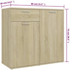 Aparador de madera de ingeniería roble Sonoma 160x36x75 cm