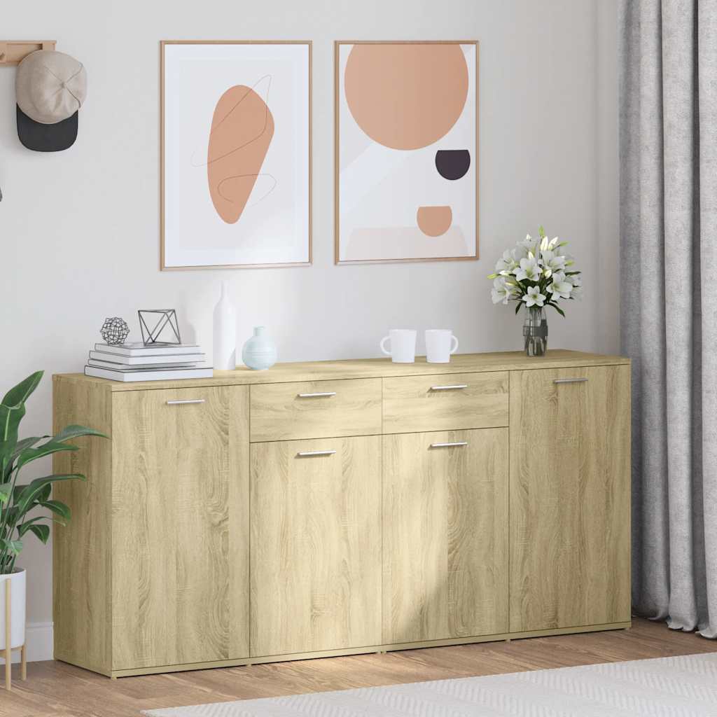Aparador de madera de ingeniería roble Sonoma 160x36x75 cm
