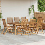 Sillas de jardín plegables 8 uds madera macizo de acacia