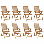 Sillas de jardín plegables 8 uds madera macizo de acacia