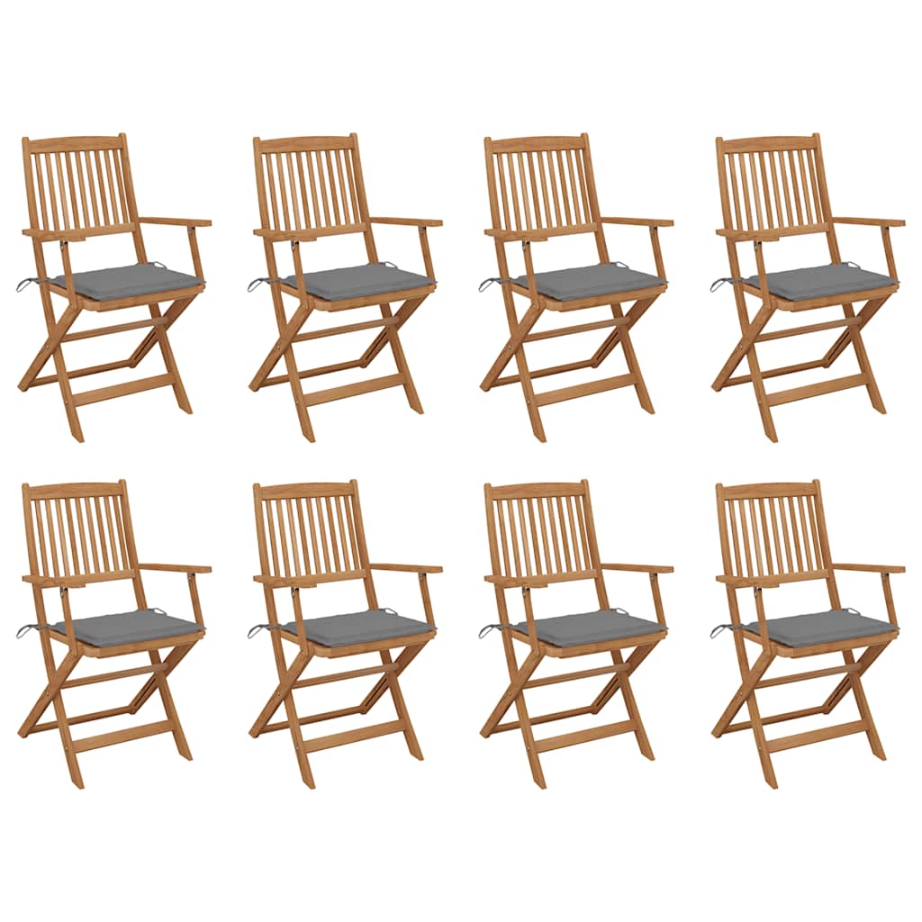 Sillas comedor de jardín 2 uds madera maciza acacia y cojines