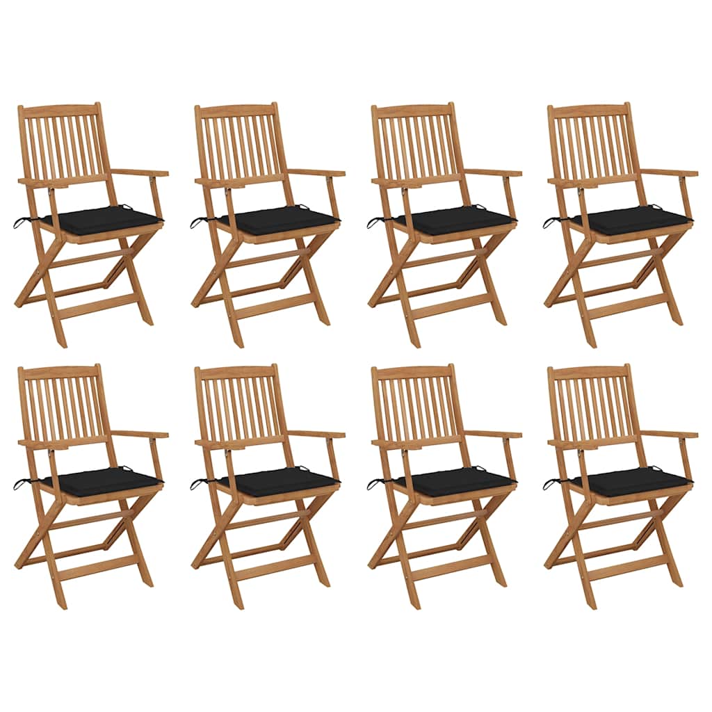 Sillas comedor de jardín 2 uds madera maciza acacia y cojines