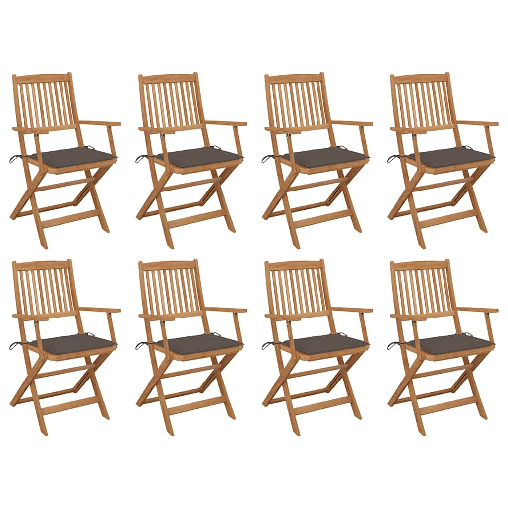 Sillas comedor de jardín 2 uds madera maciza acacia y cojines