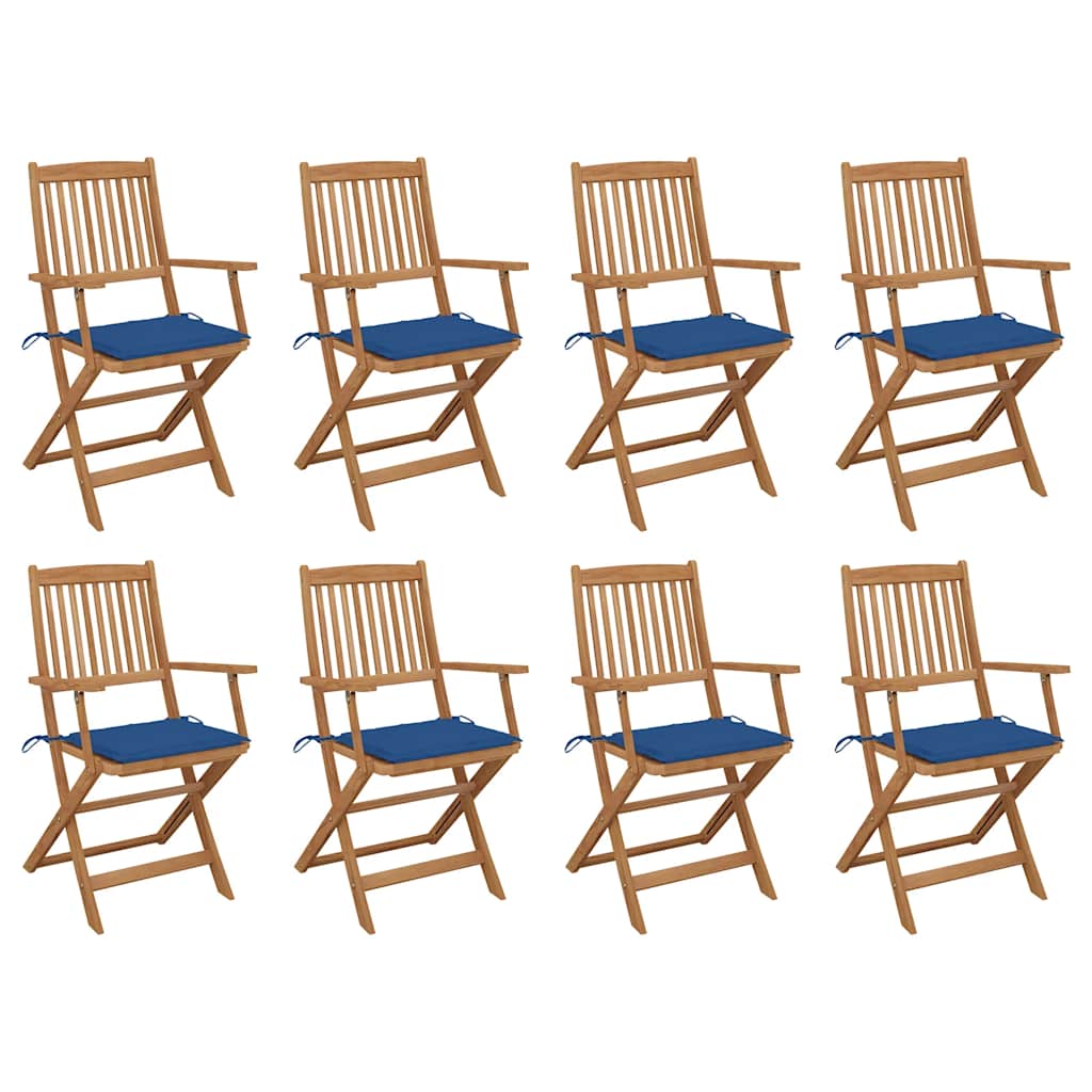 Sillas comedor de jardín 2 uds madera maciza acacia y cojines