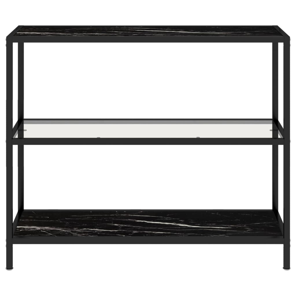 Estante transparente y negro mármol vidrio templado 100x36x90cm