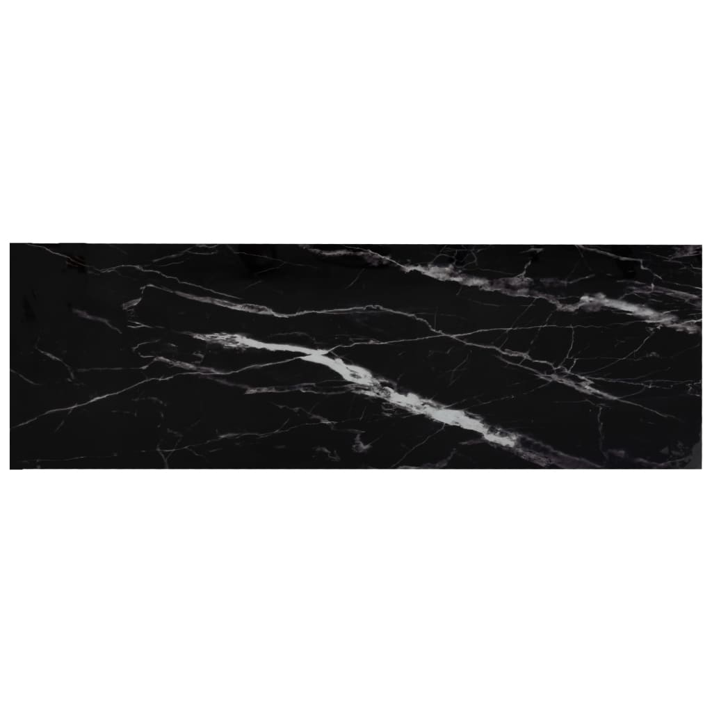 Estante transparente y negro mármol vidrio templado 100x36x90cm