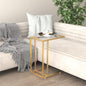 Clear glass computer side table 50x35x65 cm