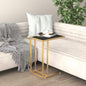 Clear glass computer side table 50x35x65 cm