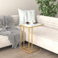Clear glass computer side table 50x35x65 cm