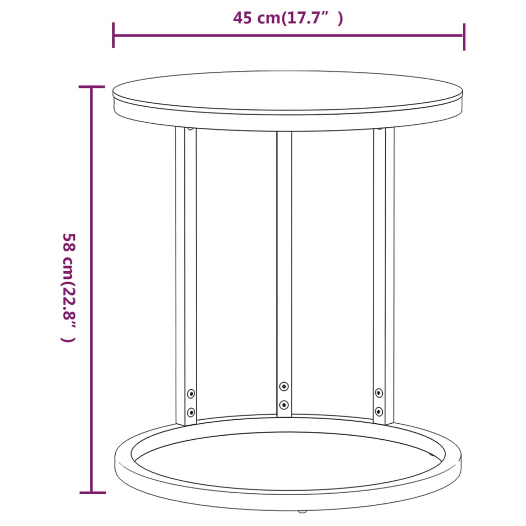 Mesa auxiliar vidrio templado dorado y mármol blanco 45 cm