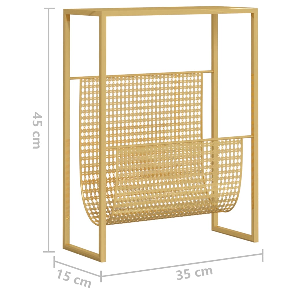 Revistero de acero dorado 35x15x45 cm