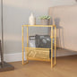 Gold steel magazine rack 35x15x45 cm