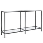 Mesa consola transparente vidrio templado 140x35x75,5 cm