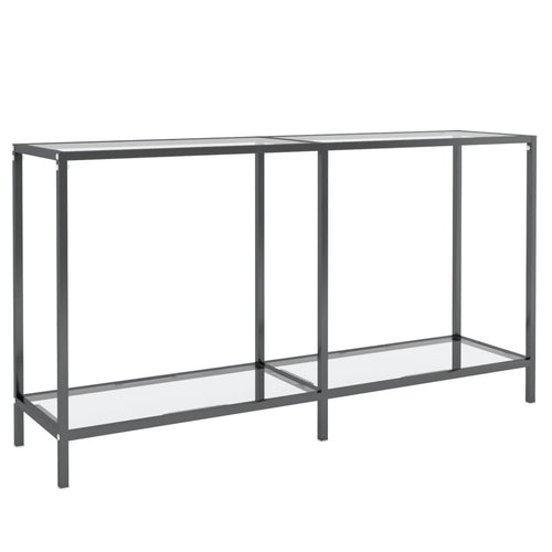 Mesa consola transparente vidrio templado 140x35x75,5 cm