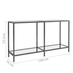 Mesa consola transparente vidrio templado 140x35x75,5 cm