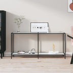 Mesa consola transparente vidrio templado 140x35x75,5 cm