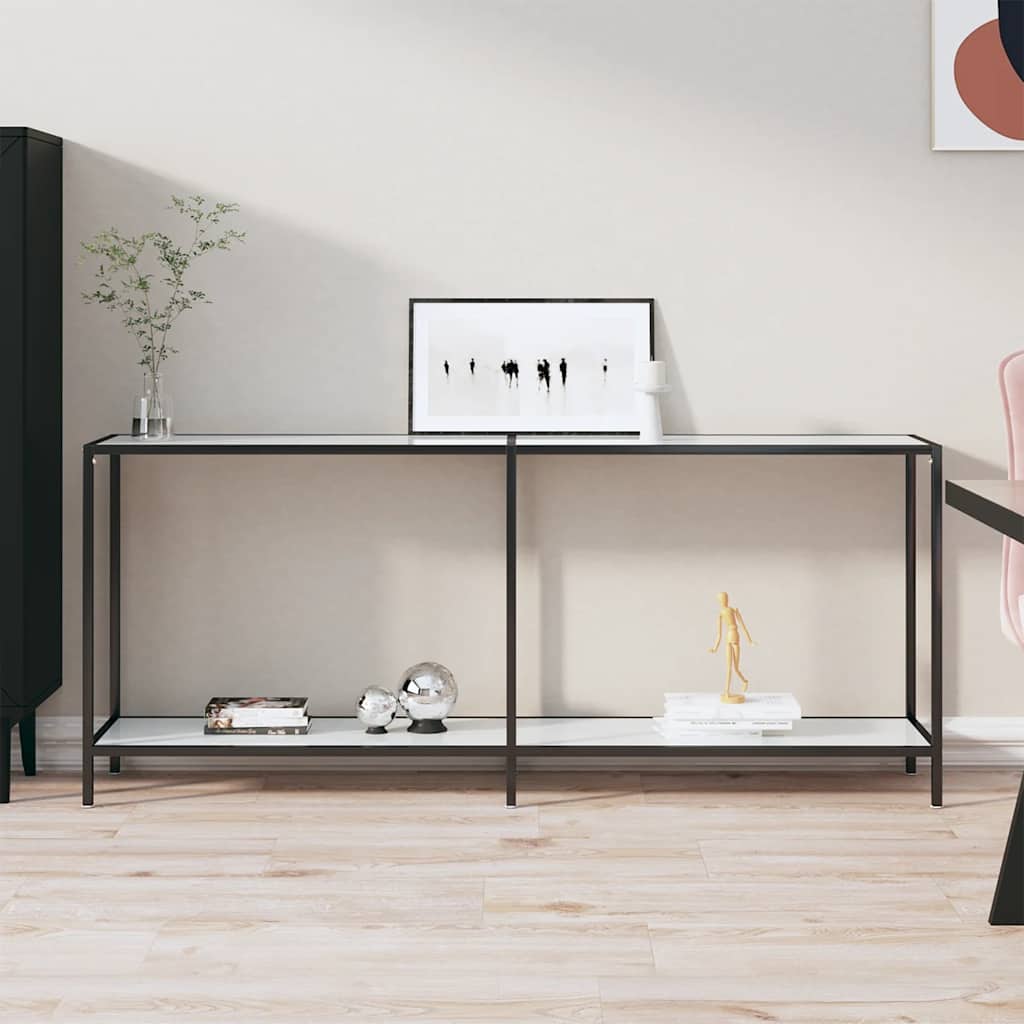 Mesa consola transparente vidrio templado 140x35x75,5 cm