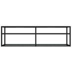 Mueble de TV vidrio templado color mármol blanco 140x40x40,5 cm