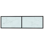 Mueble de TV vidrio templado color mármol blanco 140x40x40,5 cm