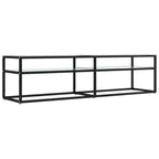 Mueble de TV vidrio templado color mármol blanco 160x40x40,5 cm