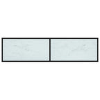 Mueble de TV vidrio templado color mármol blanco 160x40x40,5 cm