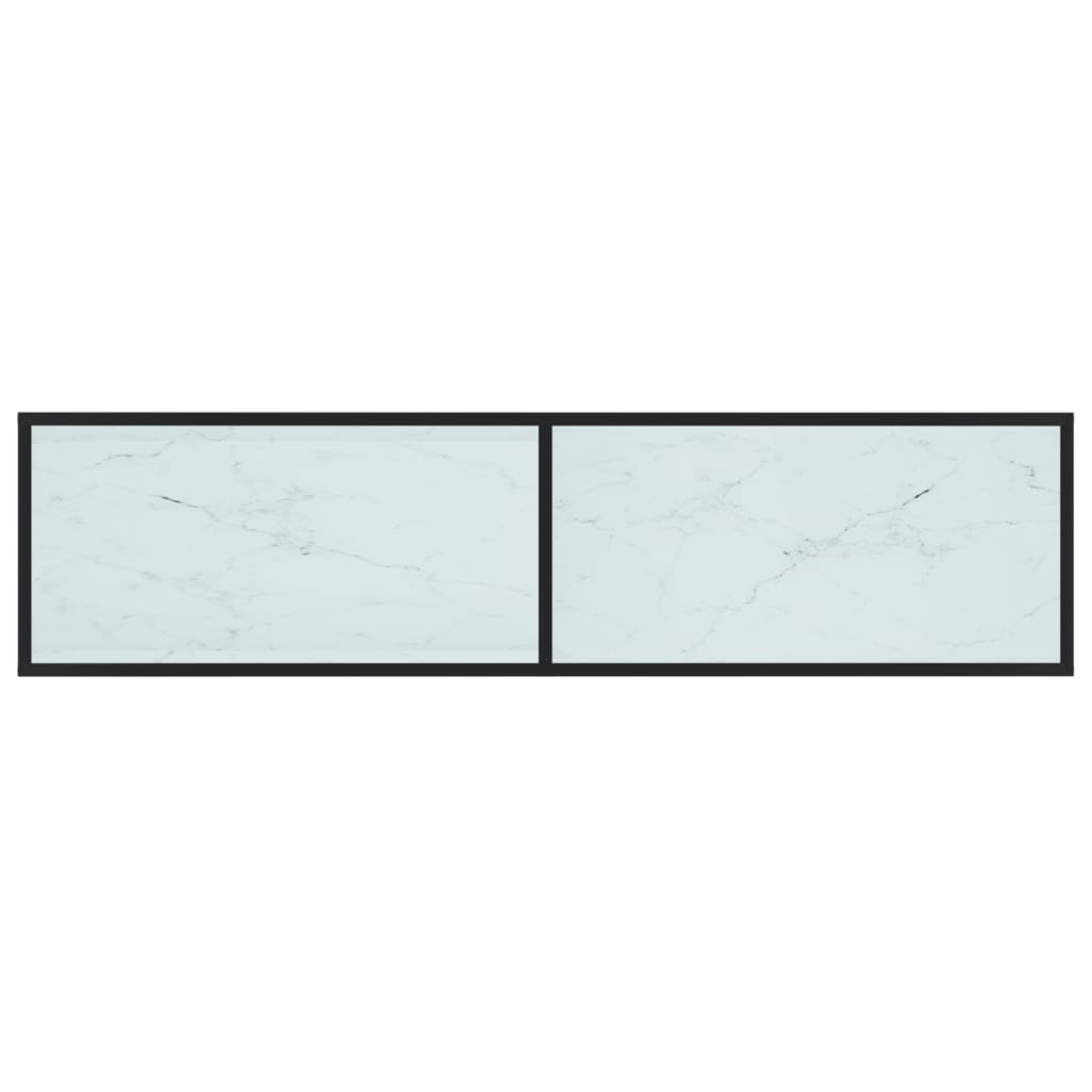 Mueble de TV vidrio templado color mármol blanco 160x40x40,5 cm