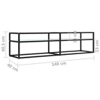 Mueble de TV vidrio templado color mármol blanco 160x40x40,5 cm
